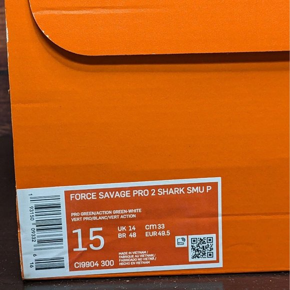 Nike Force Savage Pro 2 Mid Shark Men\'s 15 Michigan State PE football cleats main image 8